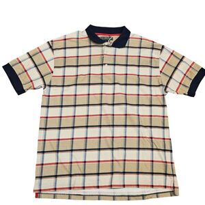 Ivy Crew Explorer Men's Short Sleeve Checkered Polo Shirt Size XXL 100% Cotton